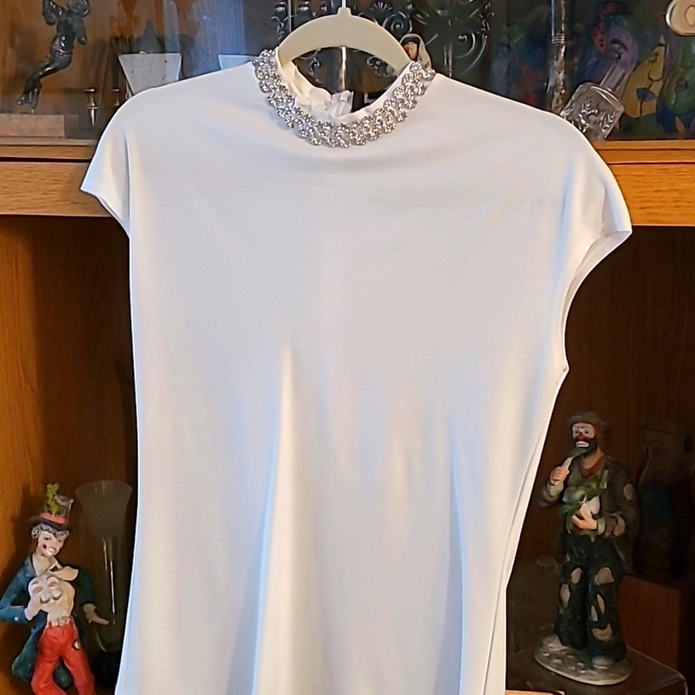 New Listing Woman's Blouse with Rhinestone Collar